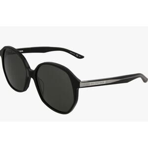 Balenciaga Sunglasses Round/Oval Black Luxury Eyewear*LOGO* 58|17|140*NEW*CASE